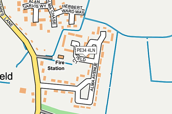 PE34 4LN map - OS OpenMap – Local (Ordnance Survey)