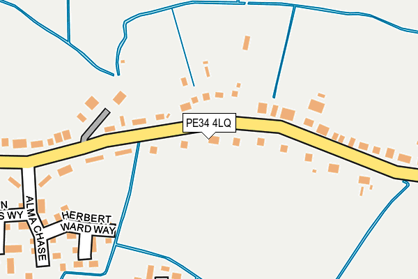 PE34 4LQ map - OS OpenMap – Local (Ordnance Survey)