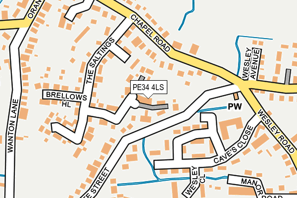 PE34 4LS map - OS OpenMap – Local (Ordnance Survey)