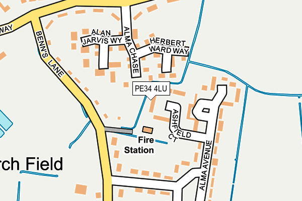 PE34 4LU map - OS OpenMap – Local (Ordnance Survey)