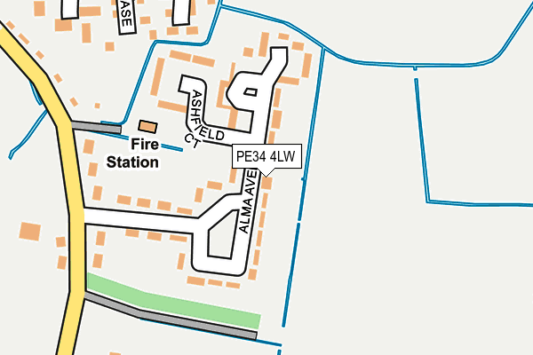 PE34 4LW map - OS OpenMap – Local (Ordnance Survey)