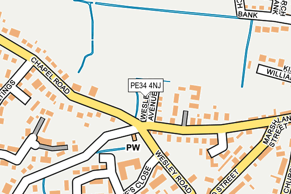 PE34 4NJ map - OS OpenMap – Local (Ordnance Survey)