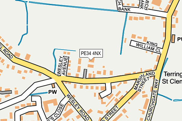 PE34 4NX map - OS OpenMap – Local (Ordnance Survey)