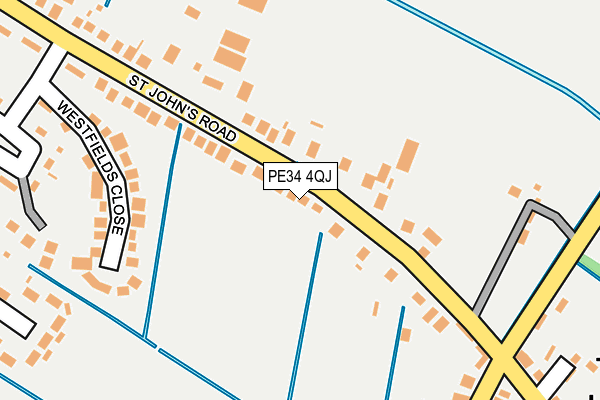 PE34 4QJ map - OS OpenMap – Local (Ordnance Survey)