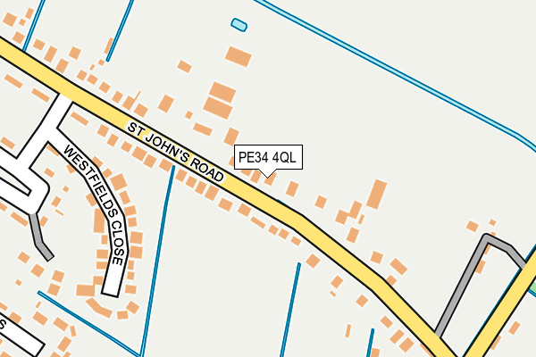 PE34 4QL map - OS OpenMap – Local (Ordnance Survey)