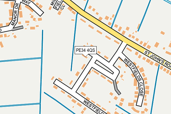 PE34 4QS map - OS OpenMap – Local (Ordnance Survey)