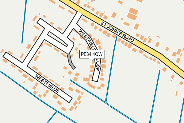 PE34 4QW map - OS OpenMap – Local (Ordnance Survey)