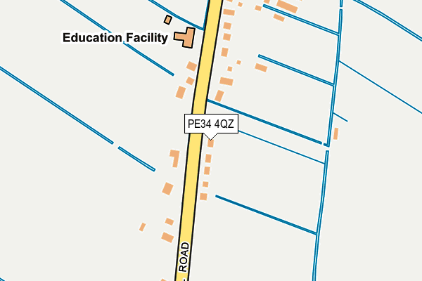 PE34 4QZ map - OS OpenMap – Local (Ordnance Survey)