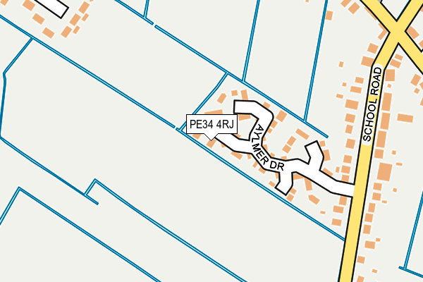 PE34 4RJ map - OS OpenMap – Local (Ordnance Survey)