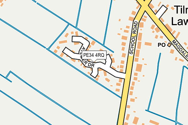 PE34 4RQ map - OS OpenMap – Local (Ordnance Survey)