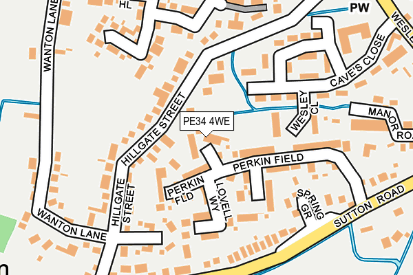 PE34 4WE map - OS OpenMap – Local (Ordnance Survey)