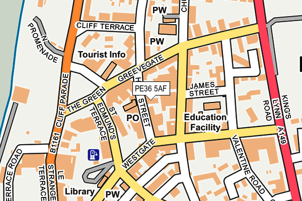 PE36 5AF map - OS OpenMap – Local (Ordnance Survey)
