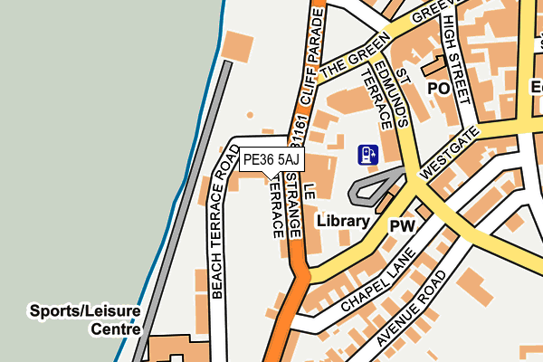 PE36 5AJ map - OS OpenMap – Local (Ordnance Survey)