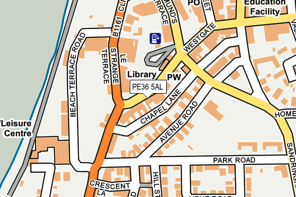 PE36 5AL map - OS OpenMap – Local (Ordnance Survey)