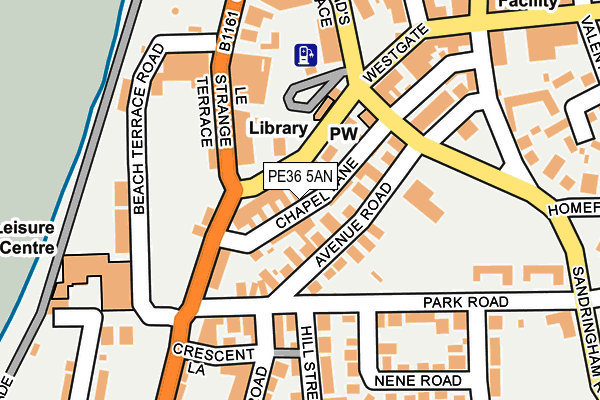 PE36 5AN map - OS OpenMap – Local (Ordnance Survey)