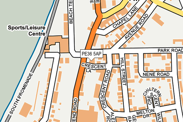 PE36 5AP map - OS OpenMap – Local (Ordnance Survey)