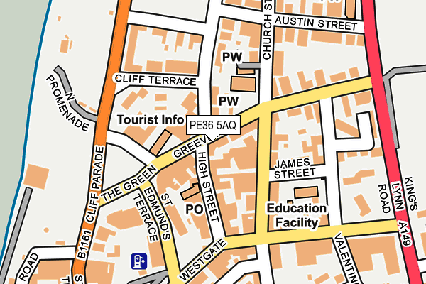 PE36 5AQ map - OS OpenMap – Local (Ordnance Survey)