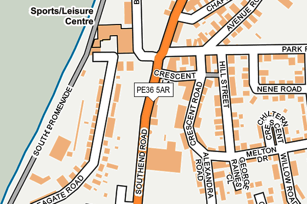 PE36 5AR map - OS OpenMap – Local (Ordnance Survey)