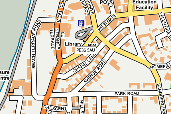 PE36 5AU map - OS OpenMap – Local (Ordnance Survey)