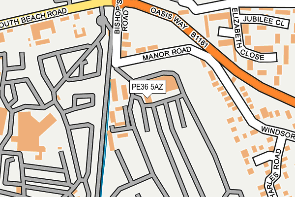 PE36 5AZ map - OS OpenMap – Local (Ordnance Survey)