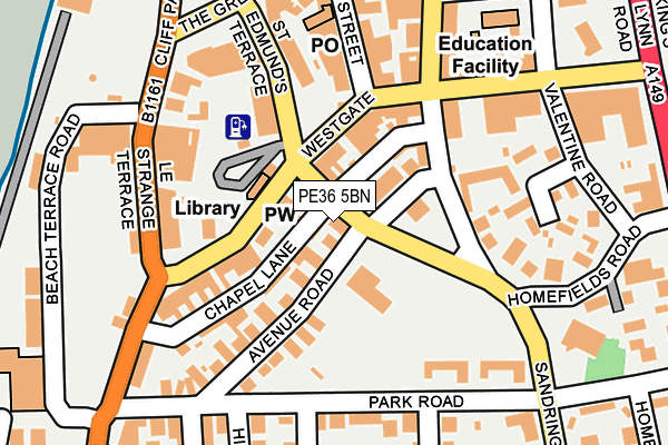 PE36 5BN map - OS OpenMap – Local (Ordnance Survey)