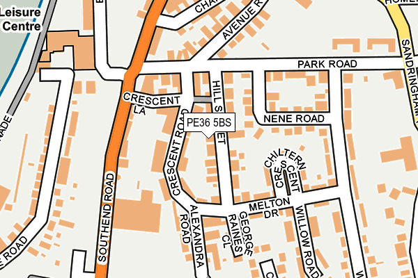 PE36 5BS map - OS OpenMap – Local (Ordnance Survey)