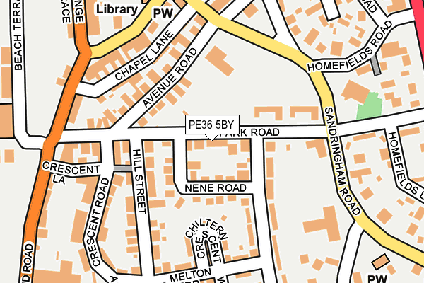 PE36 5BY map - OS OpenMap – Local (Ordnance Survey)