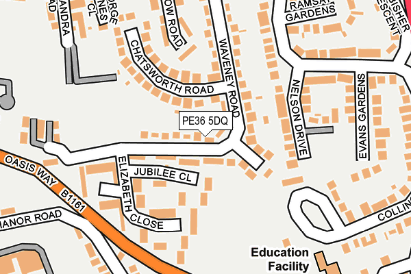 PE36 5DQ map - OS OpenMap – Local (Ordnance Survey)