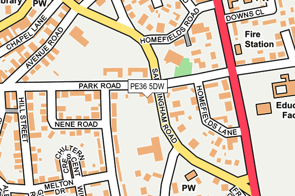 PE36 5DW map - OS OpenMap – Local (Ordnance Survey)