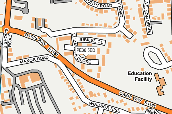 PE36 5ED map - OS OpenMap – Local (Ordnance Survey)