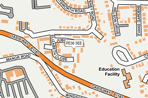 PE36 5EE map - OS OpenMap – Local (Ordnance Survey)