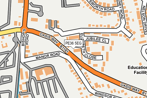 PE36 5EG map - OS OpenMap – Local (Ordnance Survey)