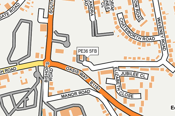 PE36 5FB map - OS OpenMap – Local (Ordnance Survey)