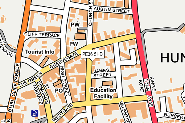 PE36 5HD map - OS OpenMap – Local (Ordnance Survey)