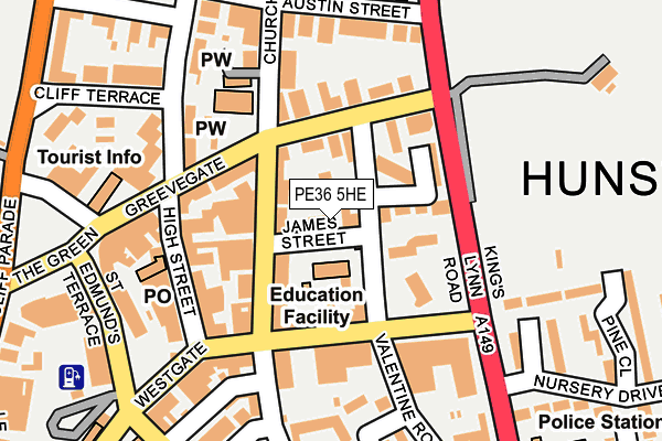 PE36 5HE map - OS OpenMap – Local (Ordnance Survey)