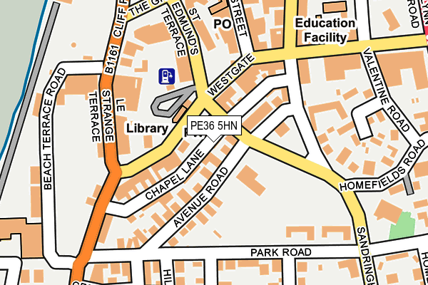 PE36 5HN map - OS OpenMap – Local (Ordnance Survey)