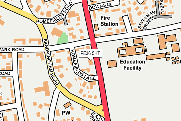 PE36 5HT map - OS OpenMap – Local (Ordnance Survey)