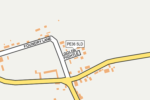 PE36 5LD map - OS OpenMap – Local (Ordnance Survey)