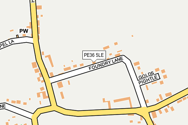 PE36 5LE map - OS OpenMap – Local (Ordnance Survey)