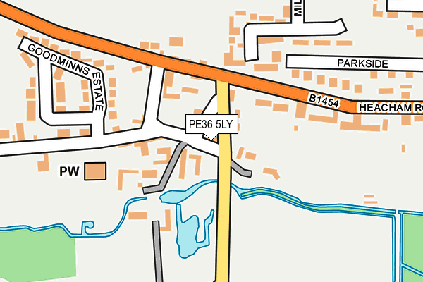 PE36 5LY map - OS OpenMap – Local (Ordnance Survey)