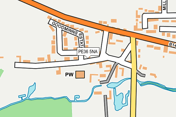 PE36 5NA map - OS OpenMap – Local (Ordnance Survey)