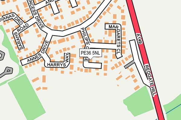 PE36 5NL map - OS OpenMap – Local (Ordnance Survey)