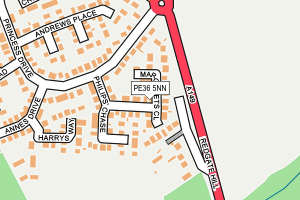 PE36 5NN map - OS OpenMap – Local (Ordnance Survey)