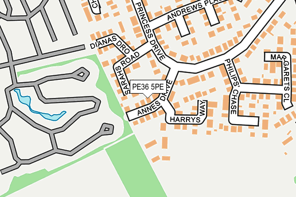 PE36 5PE map - OS OpenMap – Local (Ordnance Survey)