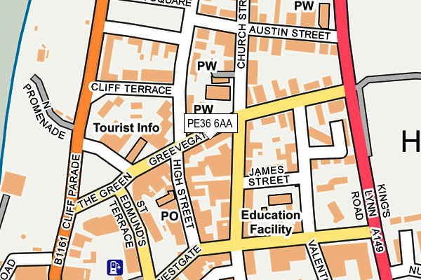 PE36 6AA map - OS OpenMap – Local (Ordnance Survey)