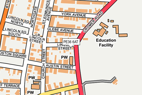 PE36 6AT map - OS OpenMap – Local (Ordnance Survey)