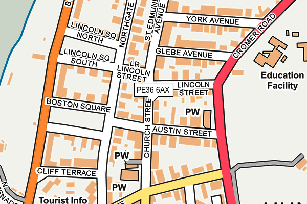 PE36 6AX map - OS OpenMap – Local (Ordnance Survey)