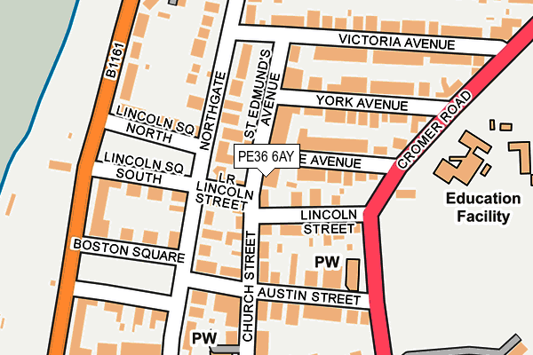 PE36 6AY map - OS OpenMap – Local (Ordnance Survey)
