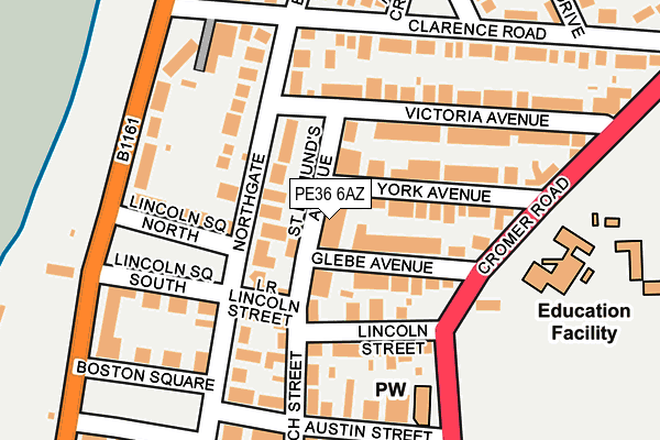 PE36 6AZ map - OS OpenMap – Local (Ordnance Survey)