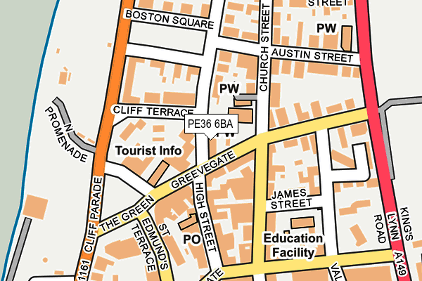 PE36 6BA map - OS OpenMap – Local (Ordnance Survey)